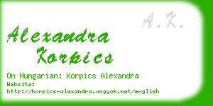 alexandra korpics business card